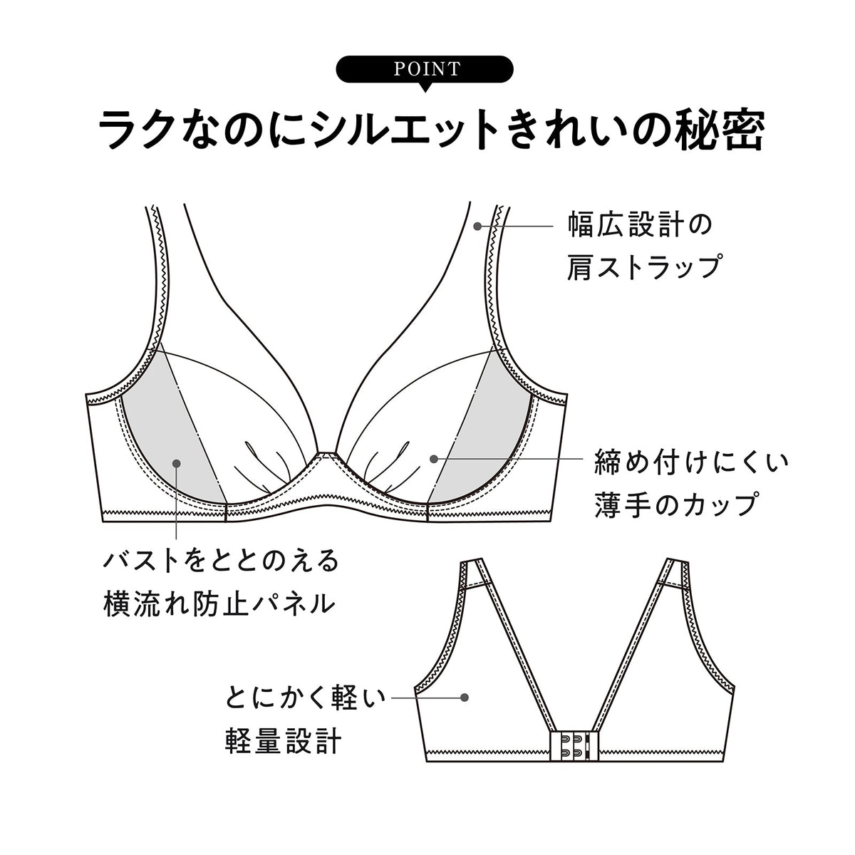 肩の負担を解決 ノンワイヤーブラ - LECIEN ルシアン