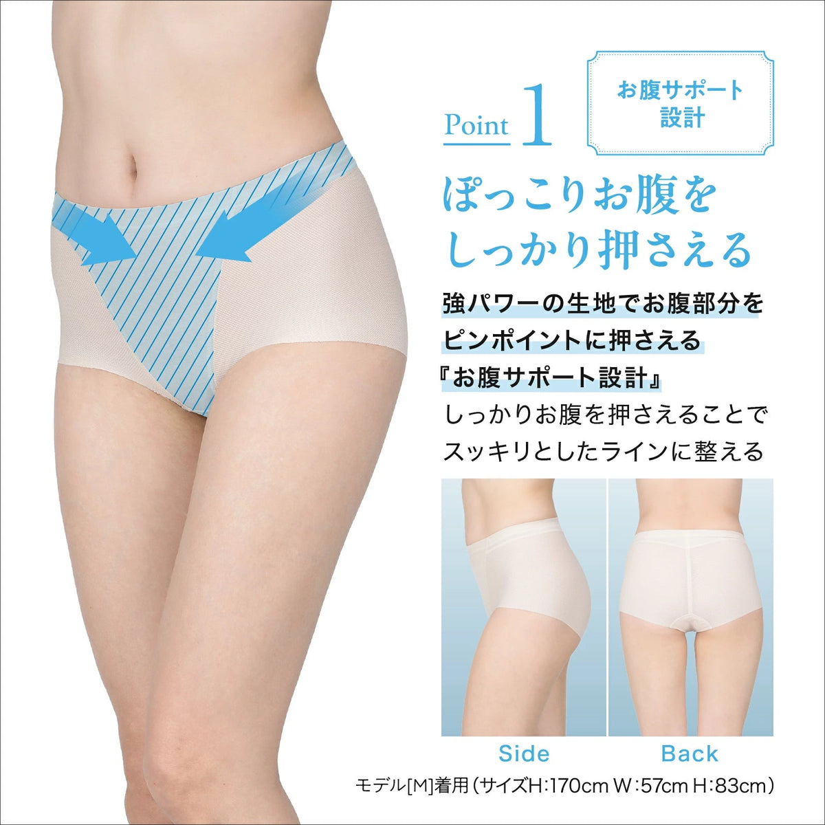 小腹押さえパンツ ショート丈（メッシュ） - LECIEN ルシアン