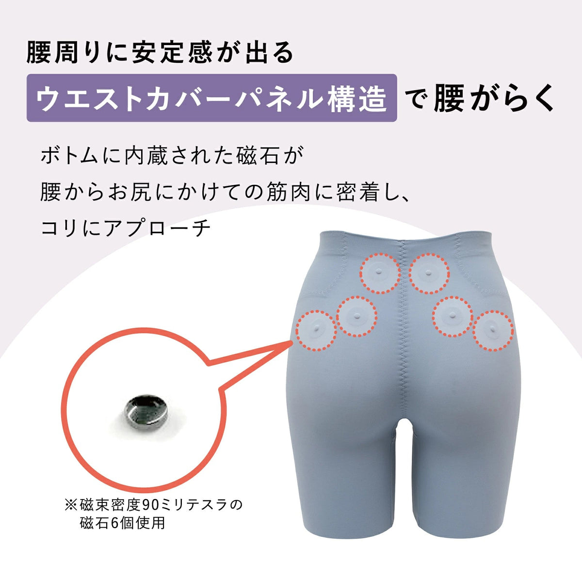 ピップエレキバンコラボ 【管理医療機器】腰こりらっくす セミロング丈 - LECIEN ルシアン