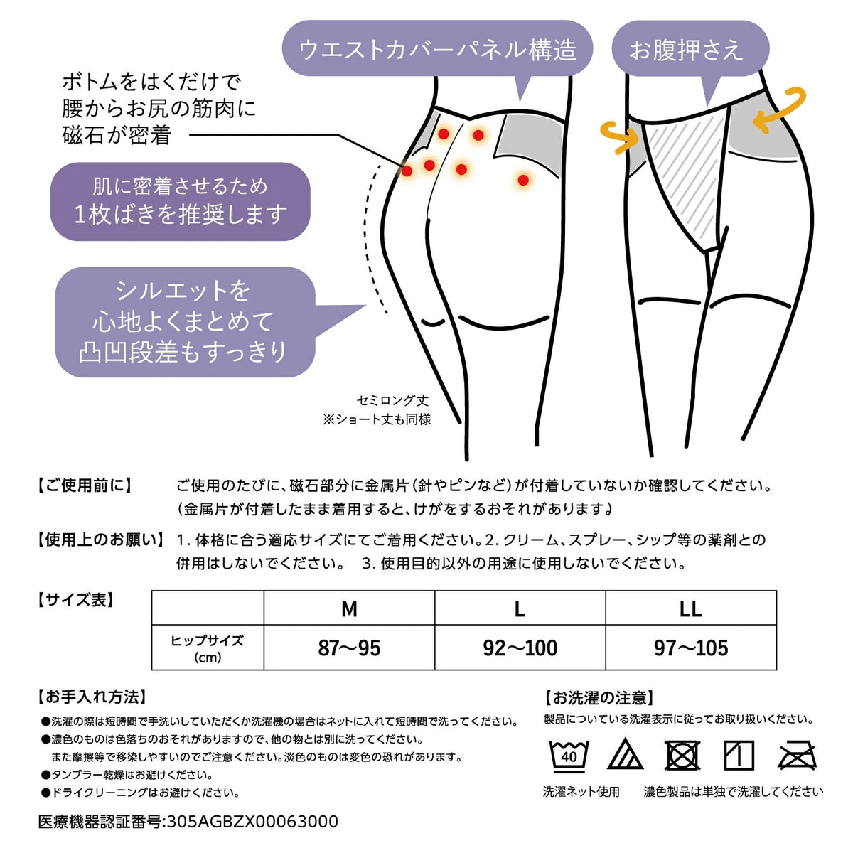 ピップエレキバンコラボ 【管理医療機器】腰こりらっくすショート丈 - LECIEN ルシアン