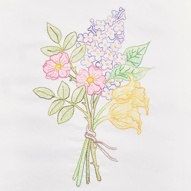Fragrant Spring Bouquet — free embroidery pattern with COSMO® floss