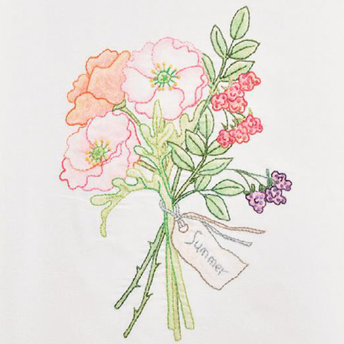Summer’s Garden Bouquet — free embroidery pattern with COSMO® floss