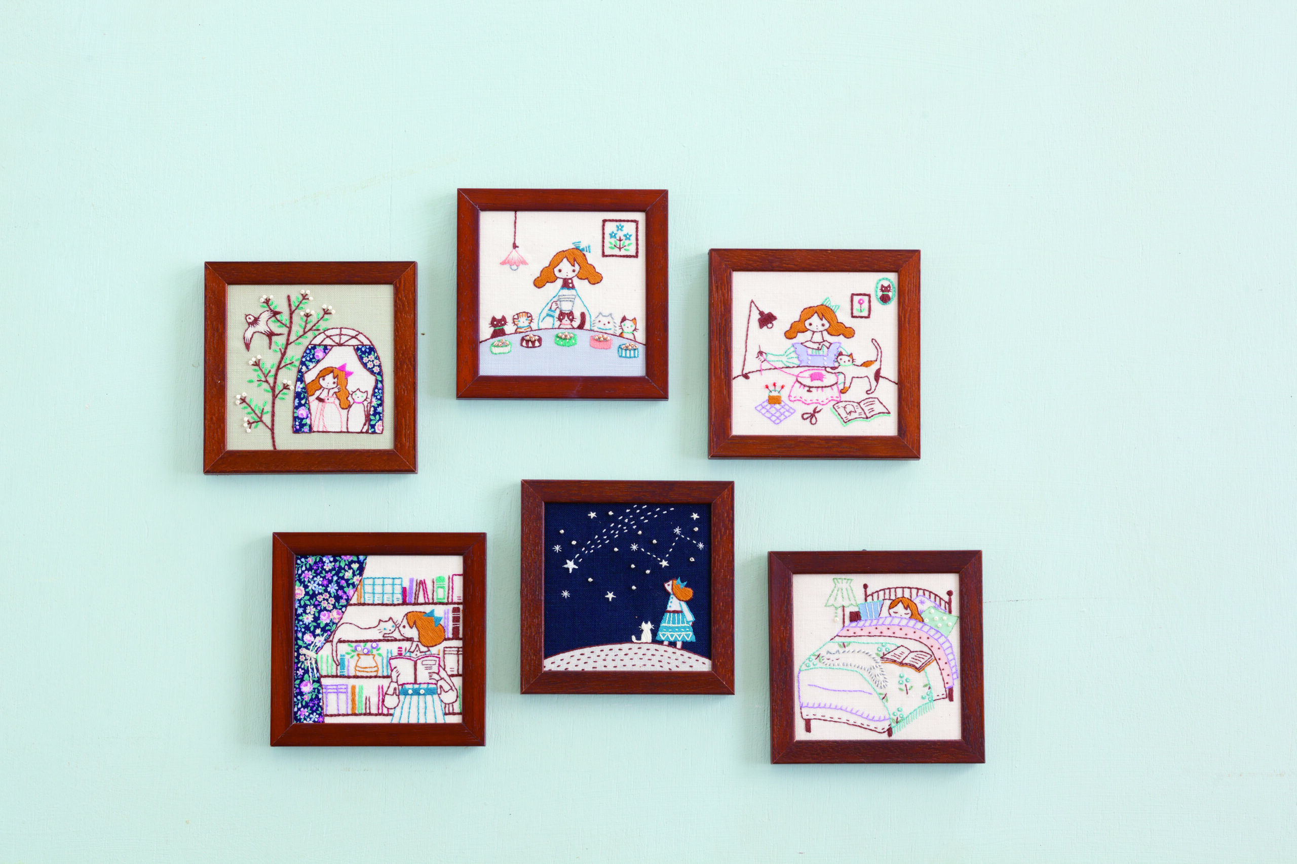 Life with a cat embroidery kit