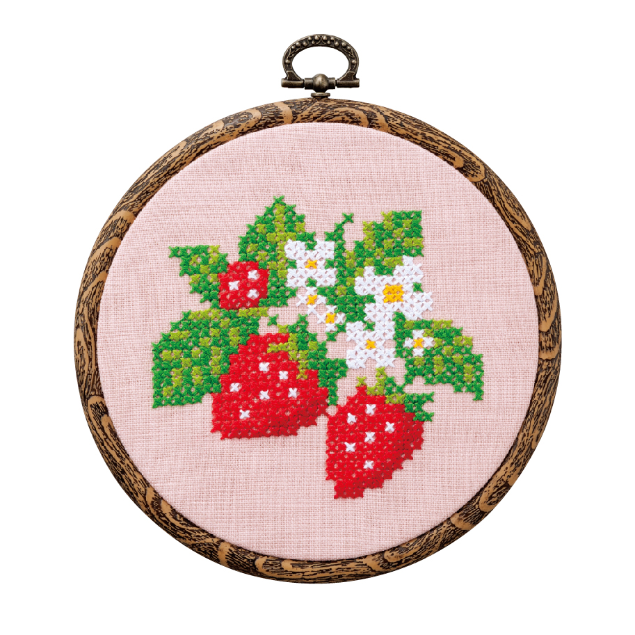 Coloring book style cross-stitch kit